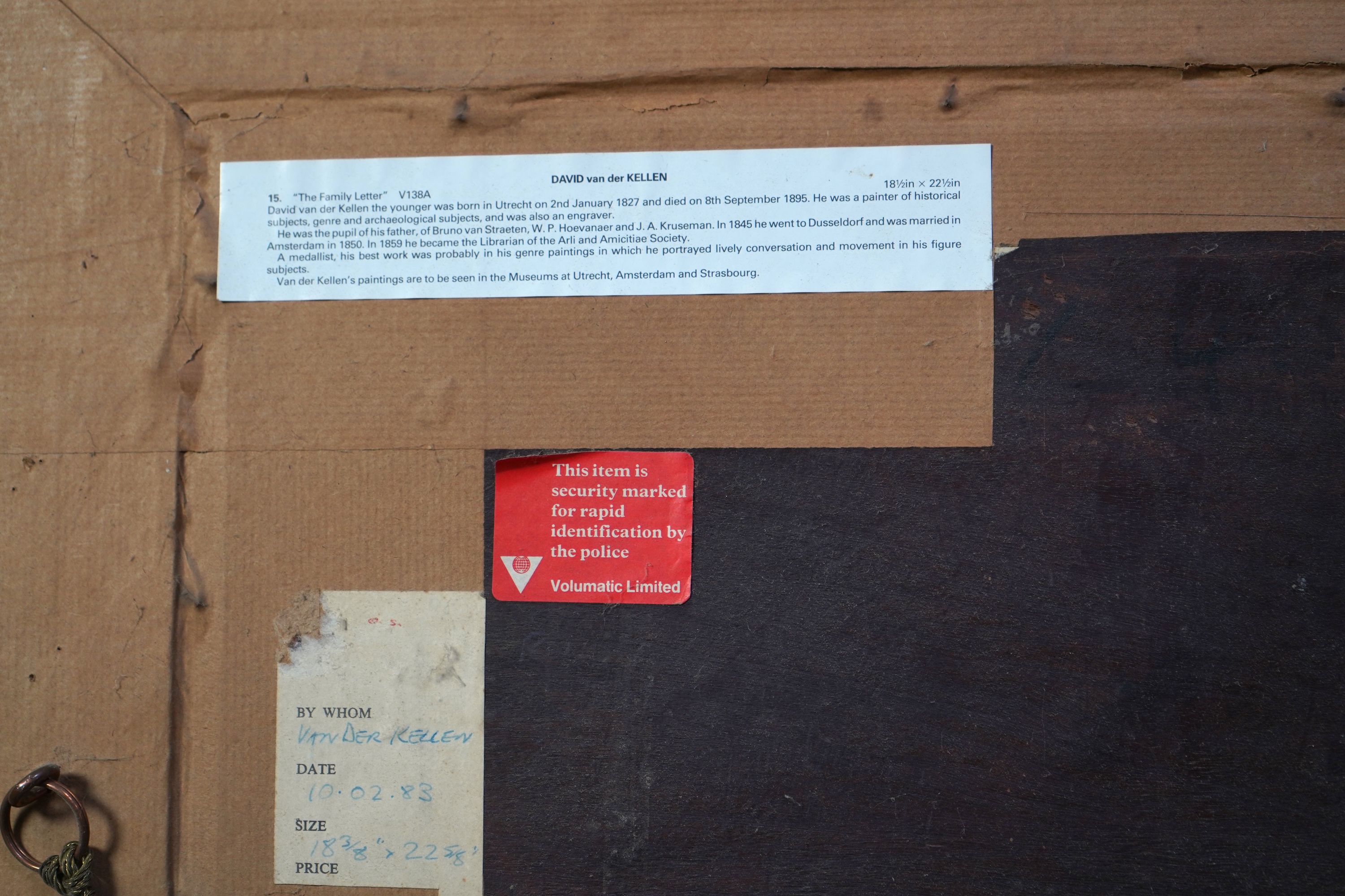 David van der Kellen III, Dutch 1827-1895, 'The Family Letter'